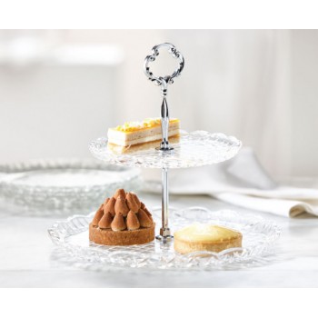 2-Tier Glass Serving Stand